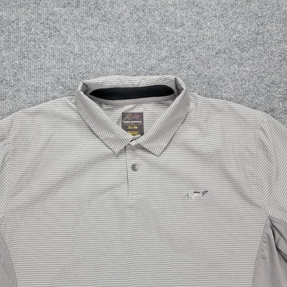 Greg Norman Polo Shirt Mens Large Gray Short Sleeve Golf Performance Rapivent - Picture 2 of 8